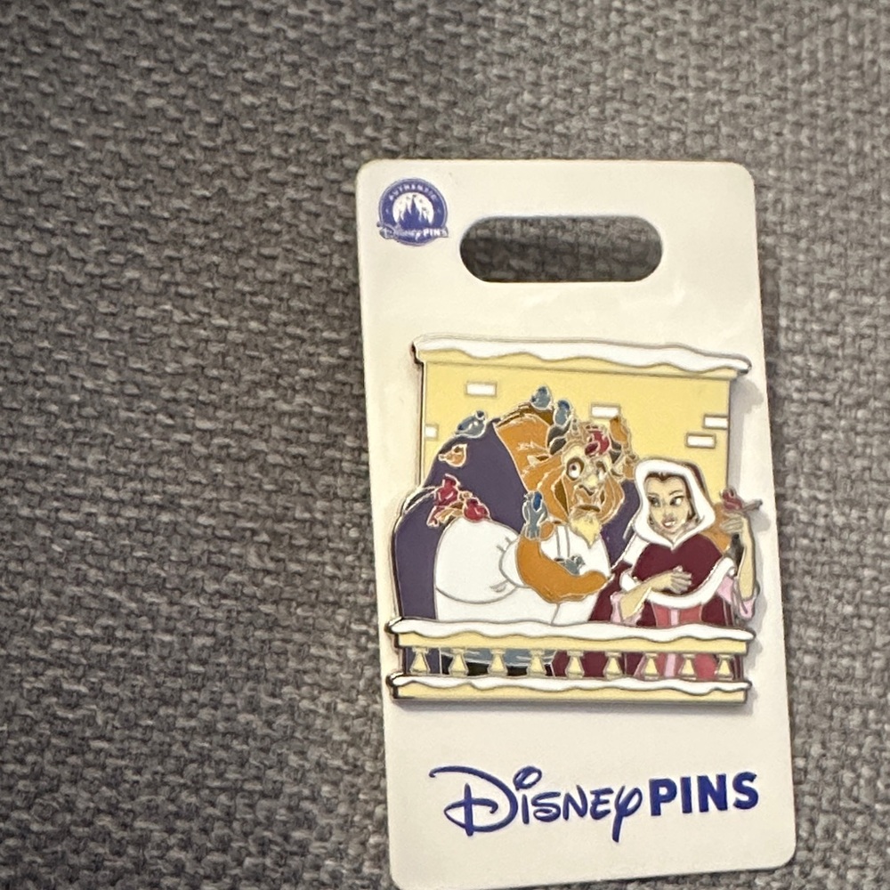 Disney Enamel Pin with Beauty and the Beast in Multicolor
